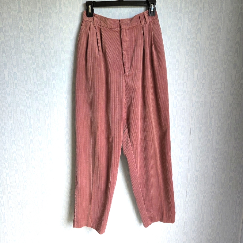 Vtg 90s Bedford Corduroy Womens 25×27 Eclectic Grandpa Pleated‎ Retro Indie Pink